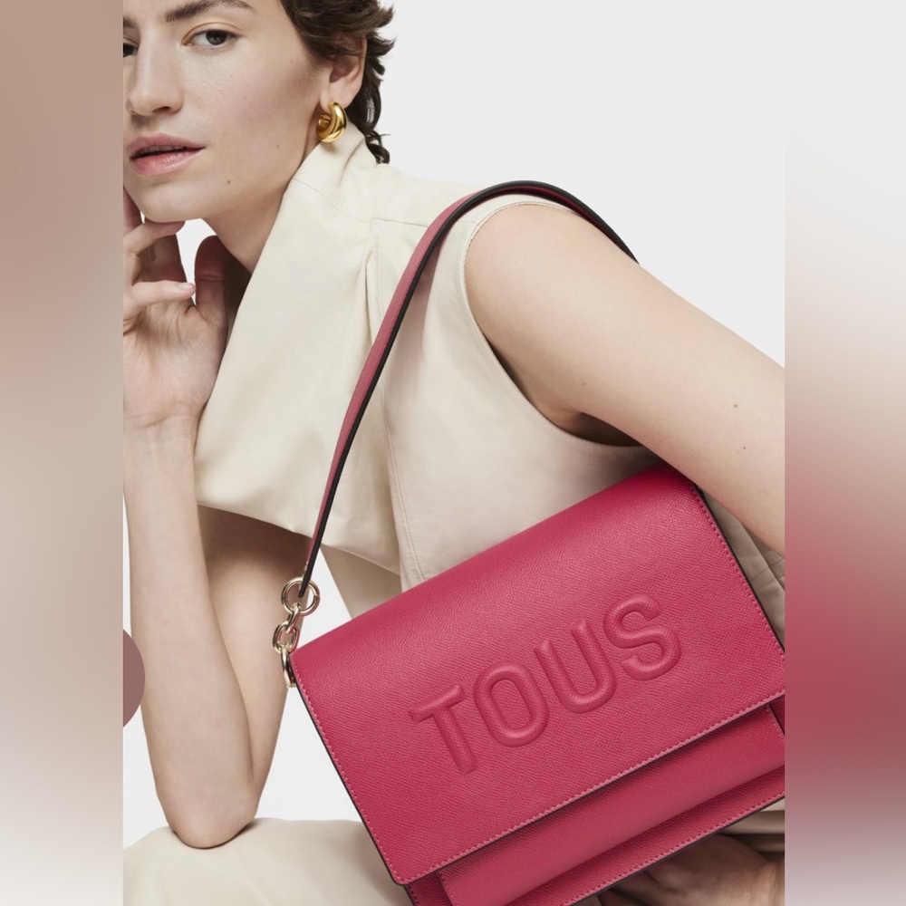 Medium Fuchsia-Colored Tous La Rue Audree Crossbody Bag